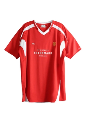 VETEMENTS panelled V-neck T-shirt - Red