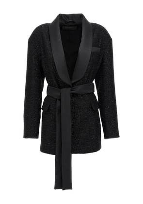 Max Mara sequin-embellished shawl-collar blazer - Black