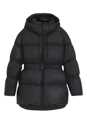 HUGO hooded belted coat - Black