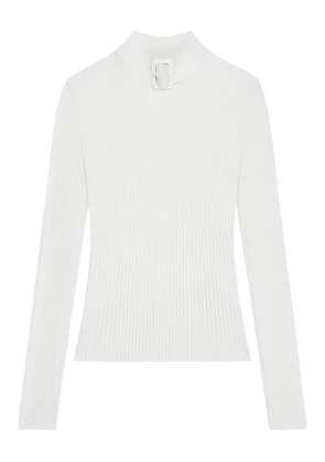 Courrèges buckle-neck ribbed sweater - White