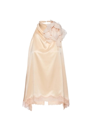 Magda Butrym open-back lace-trim blouse - Orange