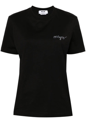 MSGM logo-embroidered T-shirt - Black