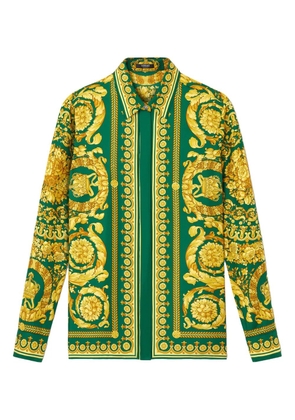Versace barocco-print silk shirt - Green