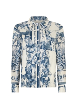 Philipp Plein butterfly tattoo silk shirt - Neutrals