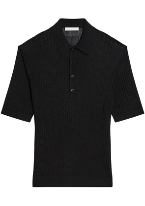 Helmut Lang ribbed-knit polo shirt - Black