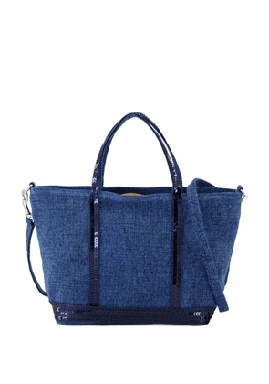 Vanessa Bruno Cabas sequin-embellished linen tote bag - Blue