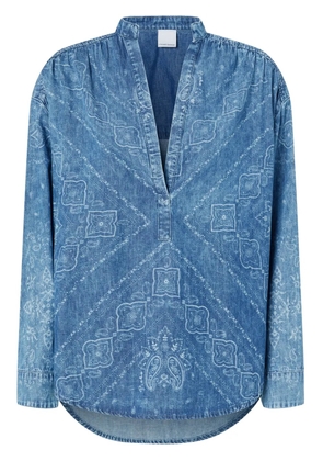 PINKO bandana-print denim blouse - Blue
