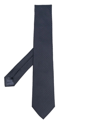 Emporio Armani monogram silk tie - Blue