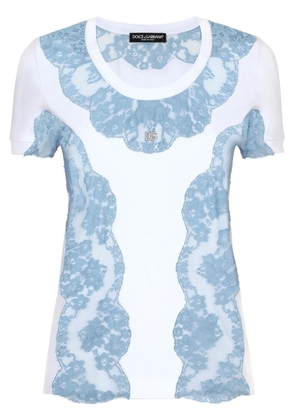 Dolce & Gabbana DNA lace-detail short-sleeve T-shirt - White
