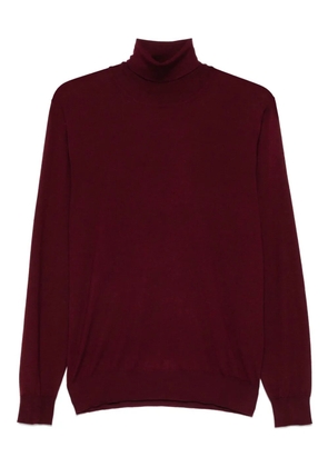 Fedeli roll-neck long-sleeve top - Red