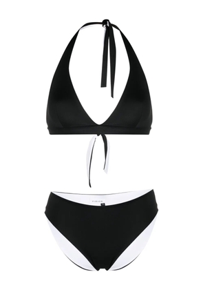 Fisico self-tie halterneck bikini set - Black