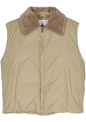 Nanushka fleece-collar padded gilet - Neutrals