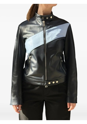 La-Rose zip-up leather bomber jacket - Black