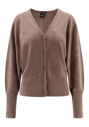 BOSS button V-neck cardigan - Brown