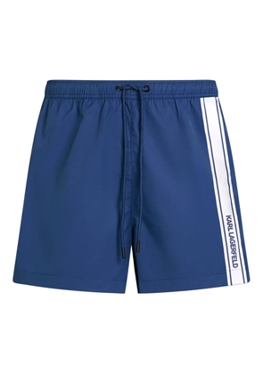 Karl Lagerfeld elongated-logo swim shorts - Blue