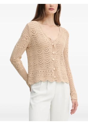 FRACOMINA scallop-trim buttoned cardigan - Neutrals