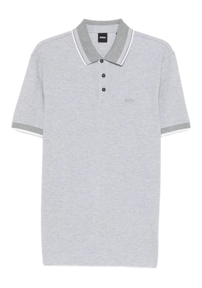 BOSS buttoned trim polo shirt - Grey