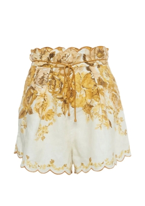 ZIMMERMANN linen floral-print shorts - Neutrals