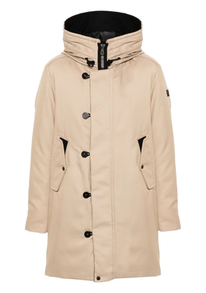 Peuterey logo-patch parka coat - Neutrals