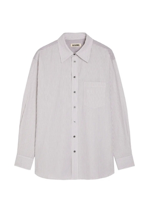 B SIDES striped chest-pocket shirt - Purple