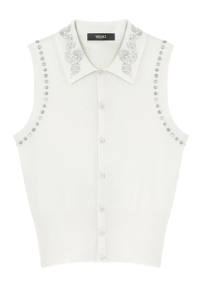 Versace embellished vest - White