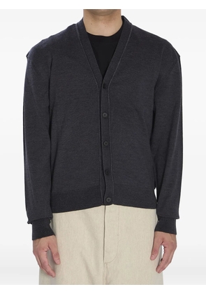 Jacquemus embroidered-logo ribbed cardigan - Grey