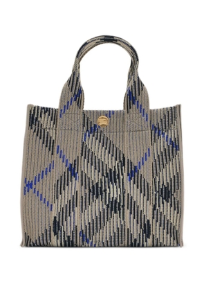 Burberry mini check knitted tote bag - Grey