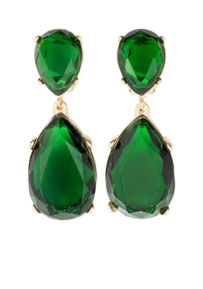 Kenneth Jay Lane emerald-embellished earrings - Gold