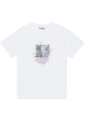 GANNI Kittens T-shirt - White