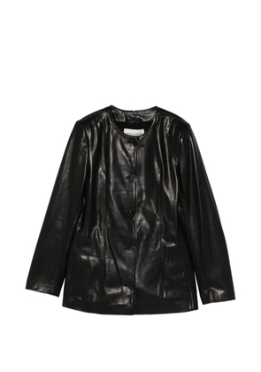 Nour Hammour Maud button-up leather jacket - Black