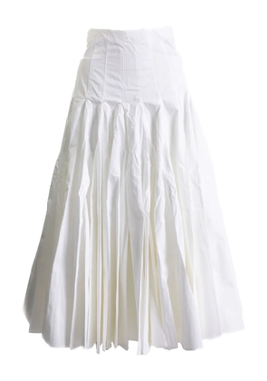 Jacquemus pleated cotton midi skirt - White