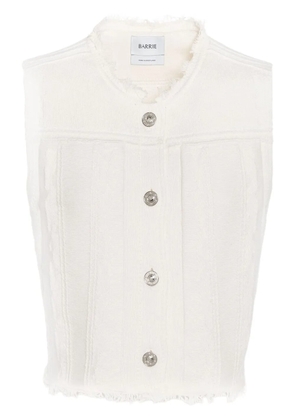 Barrie frayed denim vest - White