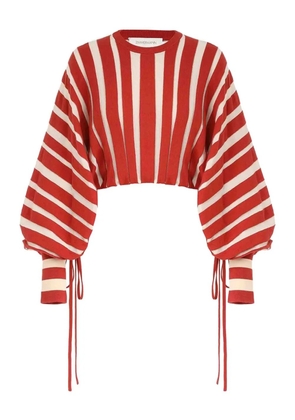 ZIMMERMANN striped bow Rebellion sweater - Red
