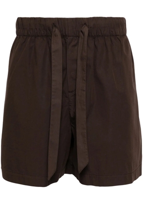 TEKLA Pyjamas poplin shorts - Brown