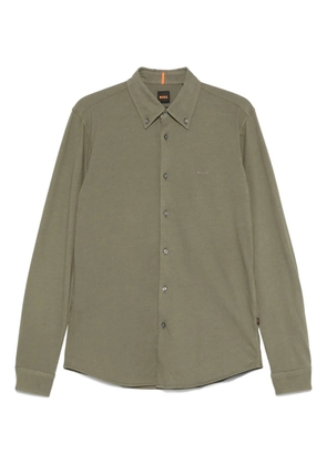 BOSS logo-embroidered shirt - Green