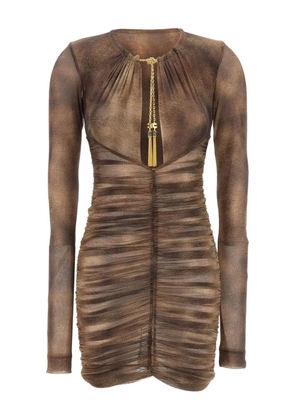 Elisabetta Franchi gathered dress - Brown