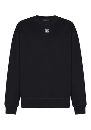 Balmain logo-embroidered sweatshirt - Black