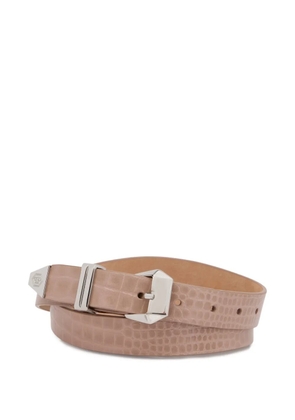 Philipp Plein textured leather belt - Neutrals