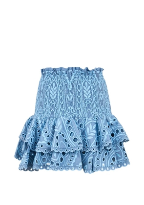 Charo Ruiz Ibiza Nerissa ruffled eyelet mini skirt - Blue