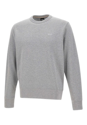 BOSS embroidered-logo crew-neck sweatshirt - Grey