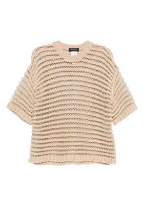 Fabiana Filippi open-knit short-sleeve top - Neutrals