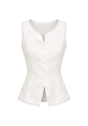 Reformation Amela lace-detail vest - White
