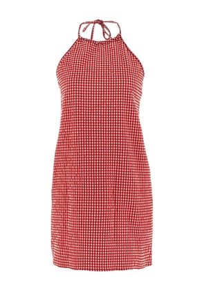 Hunza G halterneck gingham mini dress - Red