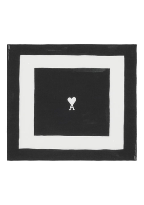 AMI Paris Ami De Coeur printed scarf - Black
