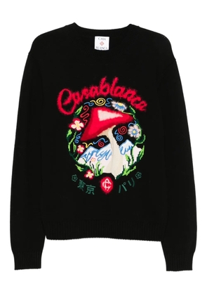 Casablanca mushroom-emblem sweater - Black