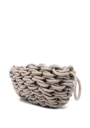 Alienina Lina woven clutch bag - Brown