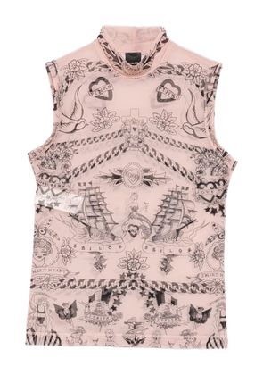 PINKO printed high-neck top - Neutrals