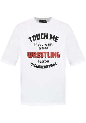 DSQUARED2 slogan-print cotton T-shirt - White