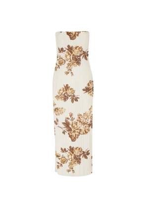 Magda Butrym strapless floral-print midi dress - Neutrals