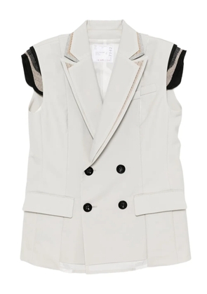 sacai double-breasted waistcoat - Neutrals